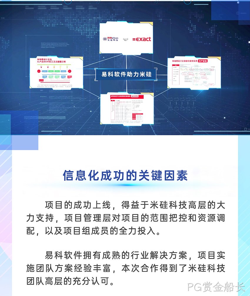 PG赏金船长科技Exact信息系统成功上线